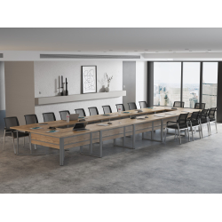 Krzesła Vienna (26 szt ) Stół konferencyjny 690x200cm Twist H26 na 26 osób